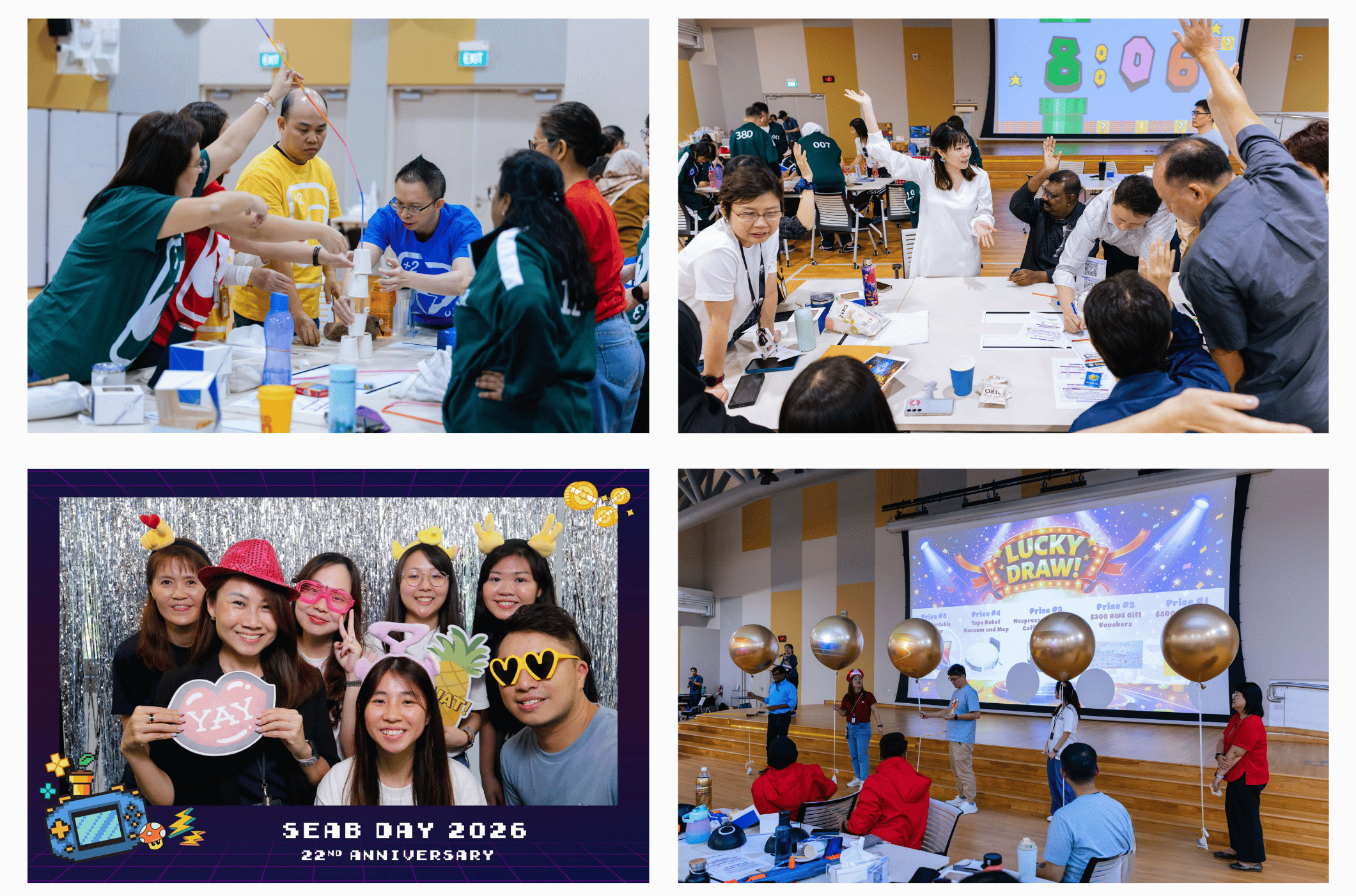 Collage of the various activities that took place during the event